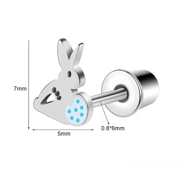 Rabbit with an Egg Mini Comfort Back Studs