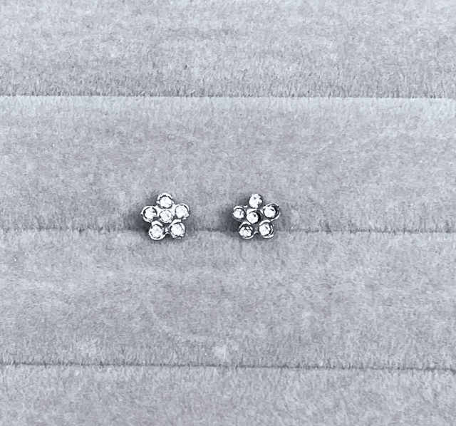 Crystal Flower Mini Comfort Back Studs