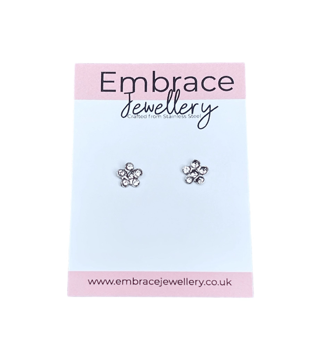 Crystal Flower Mini Comfort Back Studs