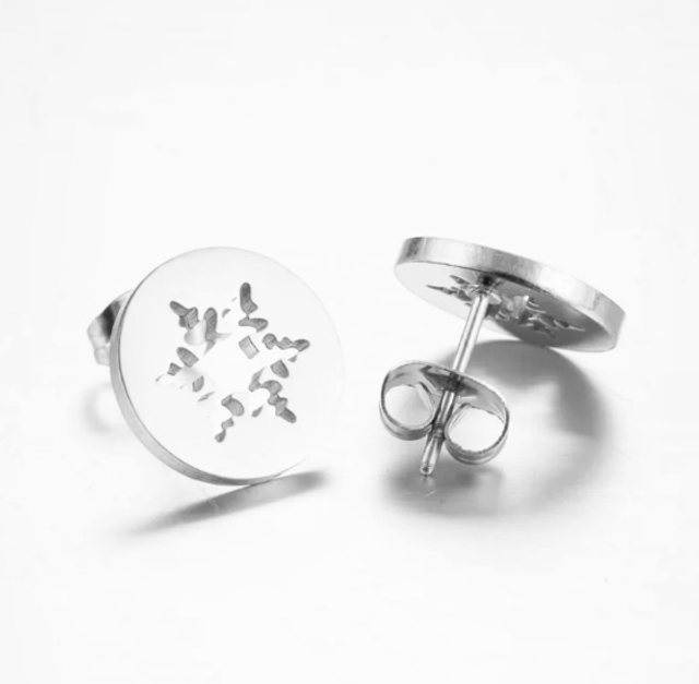 Snowflake Cut-Out Stud Earrings