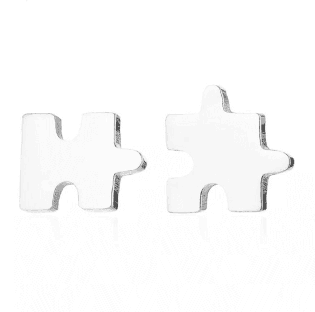 Puzzle Piece Stud Earrings