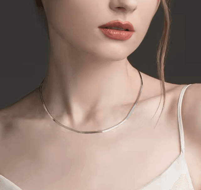 Stainless Steel Herringbone Necklace - 3mm