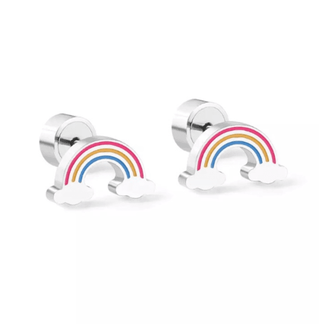 Rainbow Comfort Back Stud Earrings