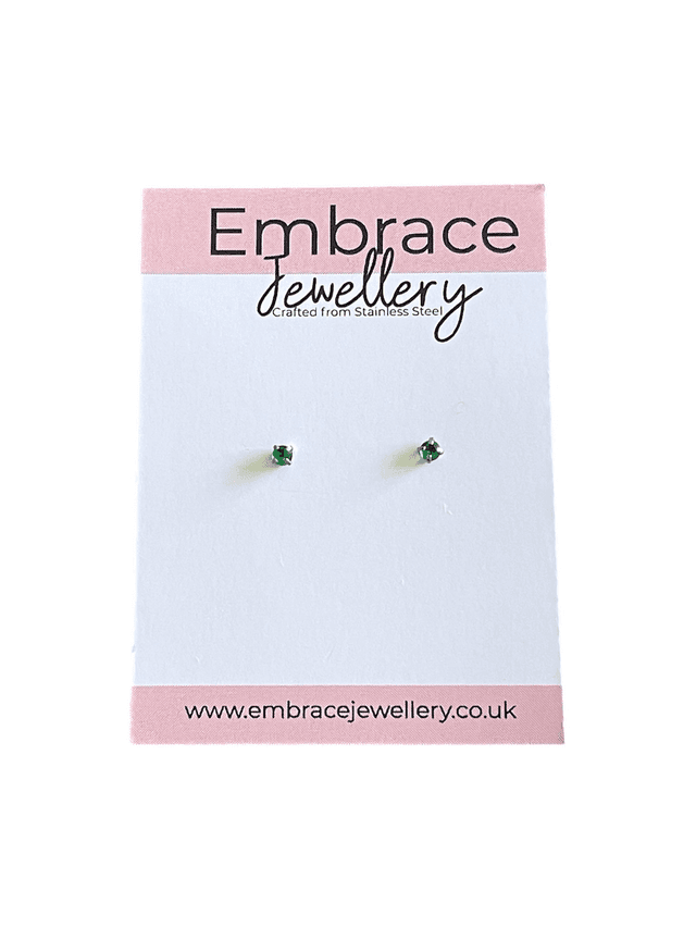 Tiny 2mm Emerald Green  Mini Comfort Back Studs