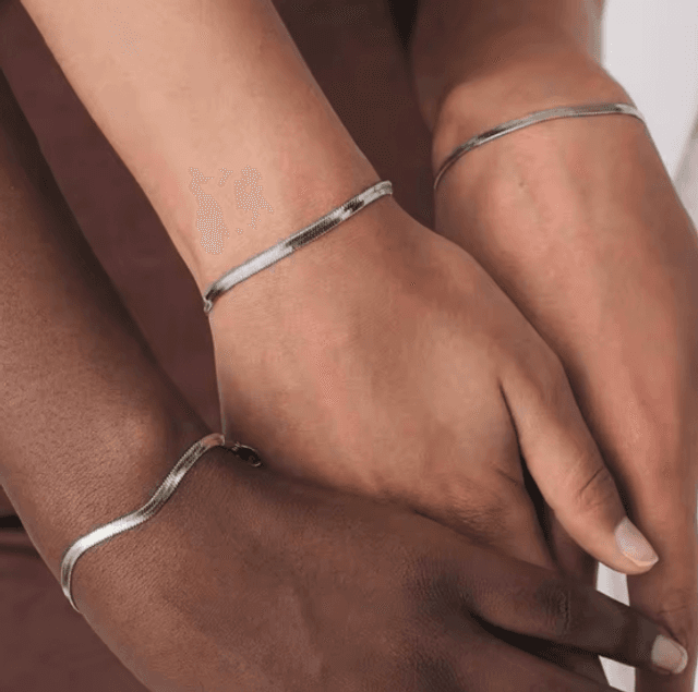 Stainless Steel Herringbone Bracelet - 19.5cm (Large)