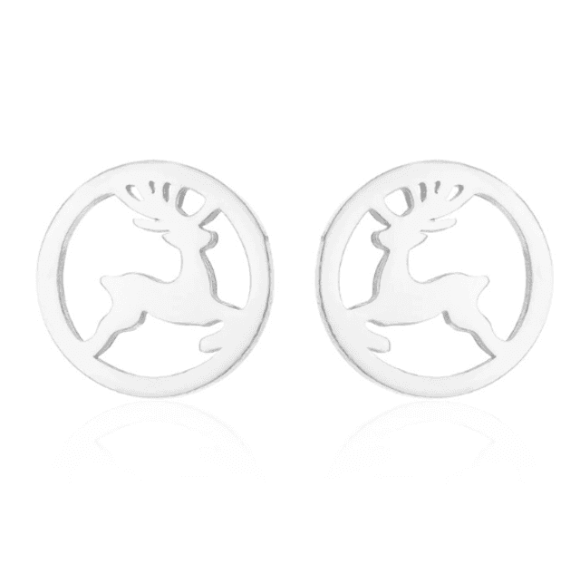 Reindeer Cut-Out Stud Earrings