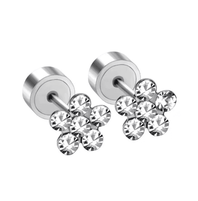 Crystal Flower Mini Comfort Back Studs