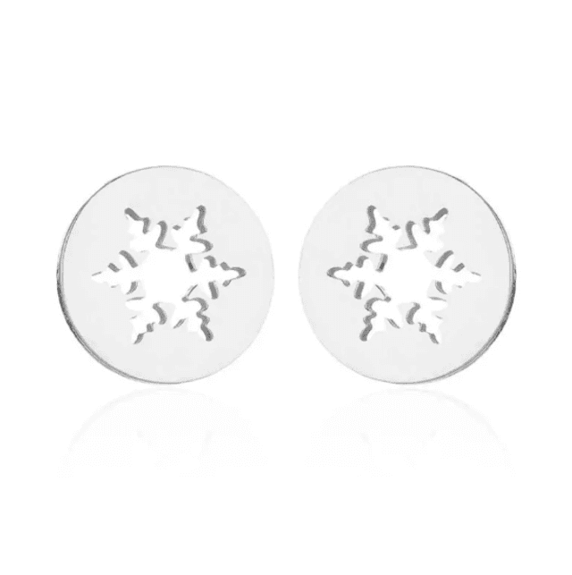 Snowflake Cut-Out Stud Earrings